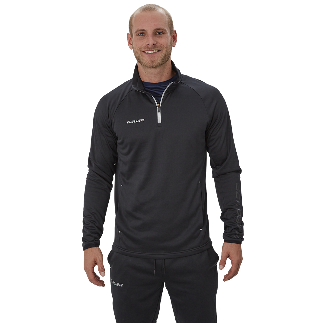 Mikina BAUER VAPOR FLEECE 1/4 ZIP TOP BLK-SR (1056716)