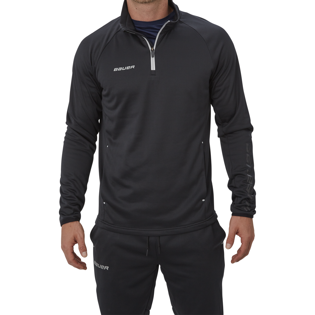 Mikina BAUER VAPOR FLEECE 1/4 ZIP TOP BLK-YTH (1056788)