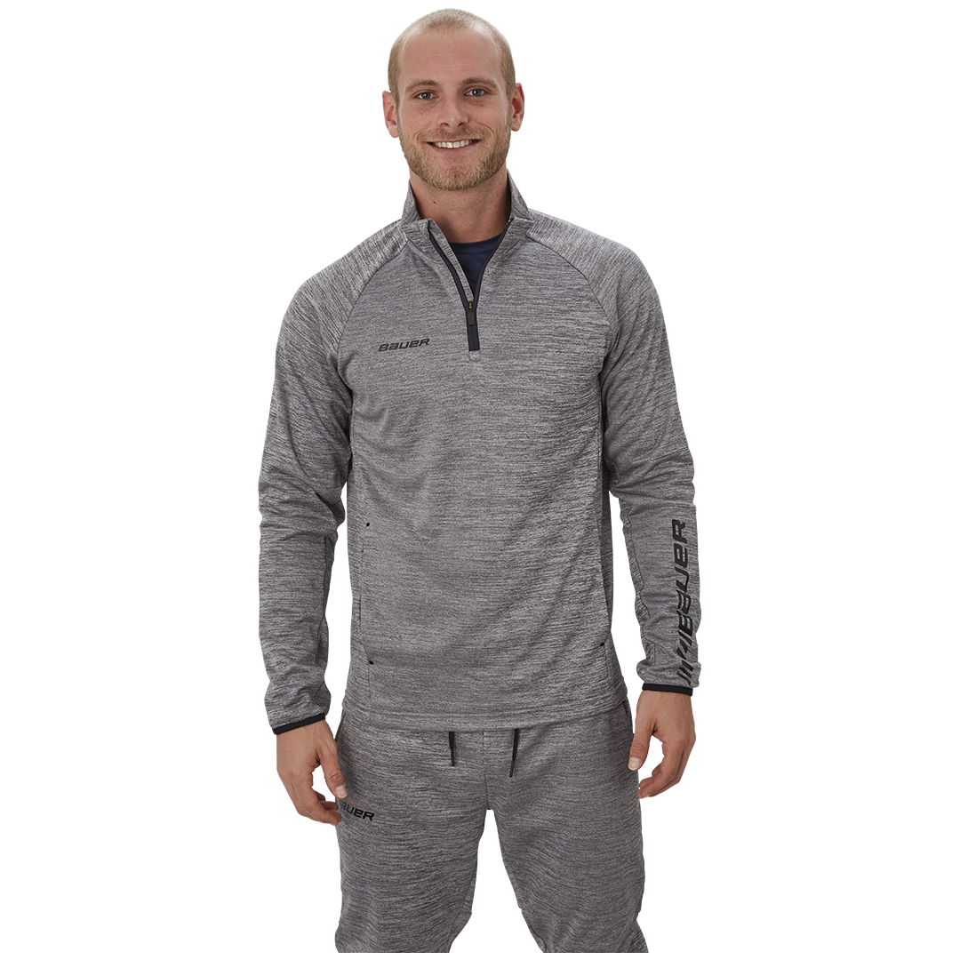 Mikina BAUER VAPOR FLEECE 1/4 ZIP TOP GRY-SR (1056787)
