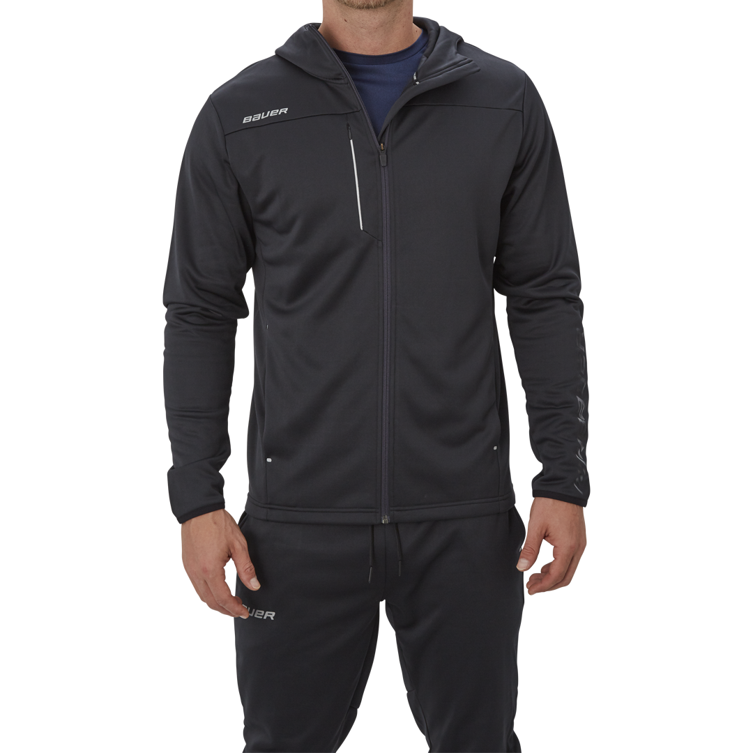 Mikina BAUER VAPOR FLEECE ZIP HOODIE BLK-YTH (1056826)