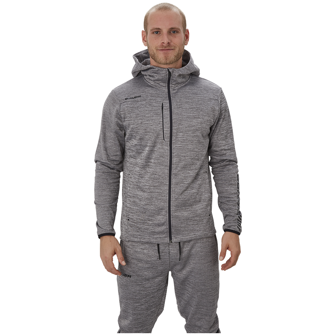 Mikina BAUER VAPOR FLEECE ZIP HOODIE GRY-SR (1056824)