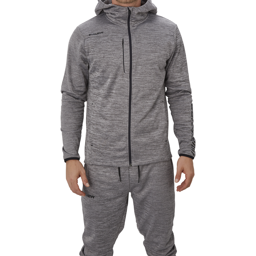 Mikina BAUER VAPOR FLEECE ZIP HOODIE GRY-YTH (1056829)
