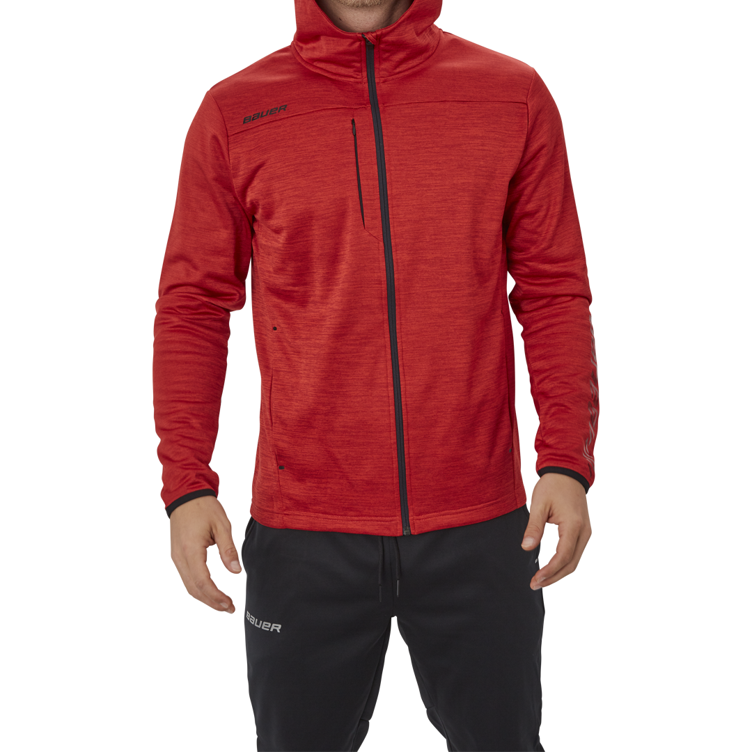Mikina BAUER VAPOR FLEECE ZIP HOODIE RED-YTH (1056828)