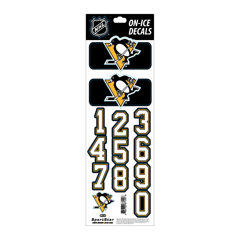 Nálepka na helmu SPORTSTAR - PITTSBURGH PENGUINS - DARK HELMET