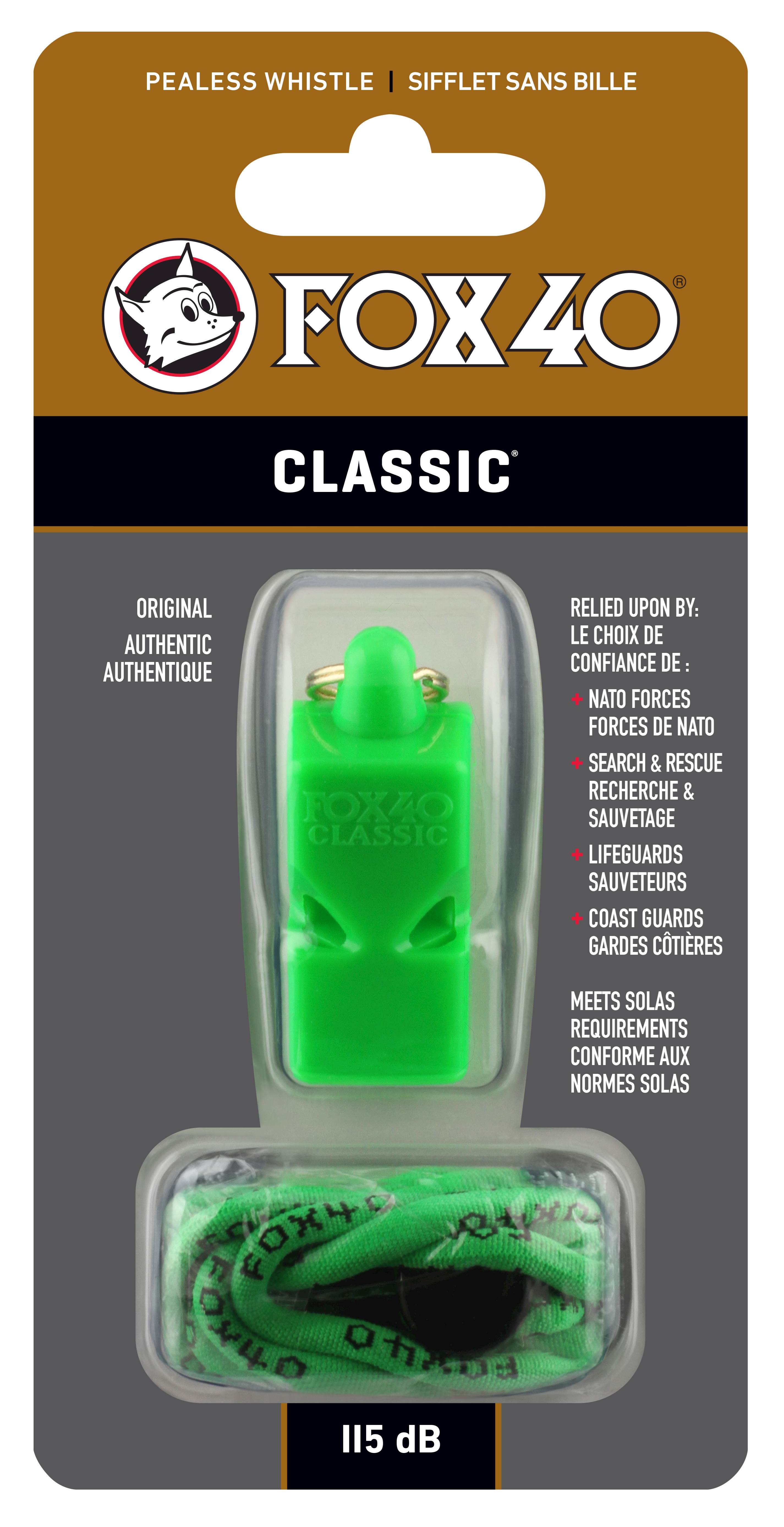 Píšťalka CLASSIC SAFETY neon green na krk