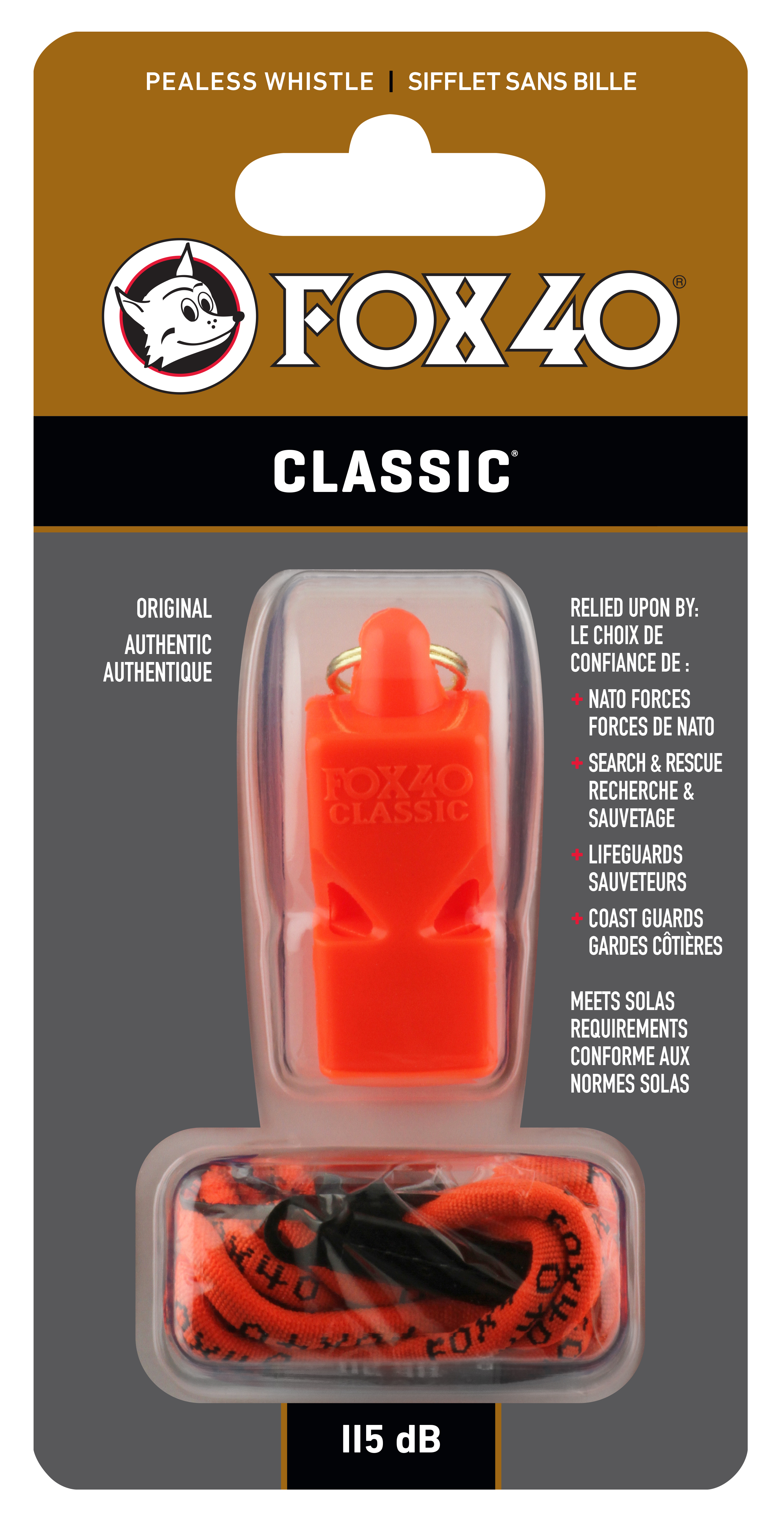 Píšťalka CLASSIC SAFETY orange na krk