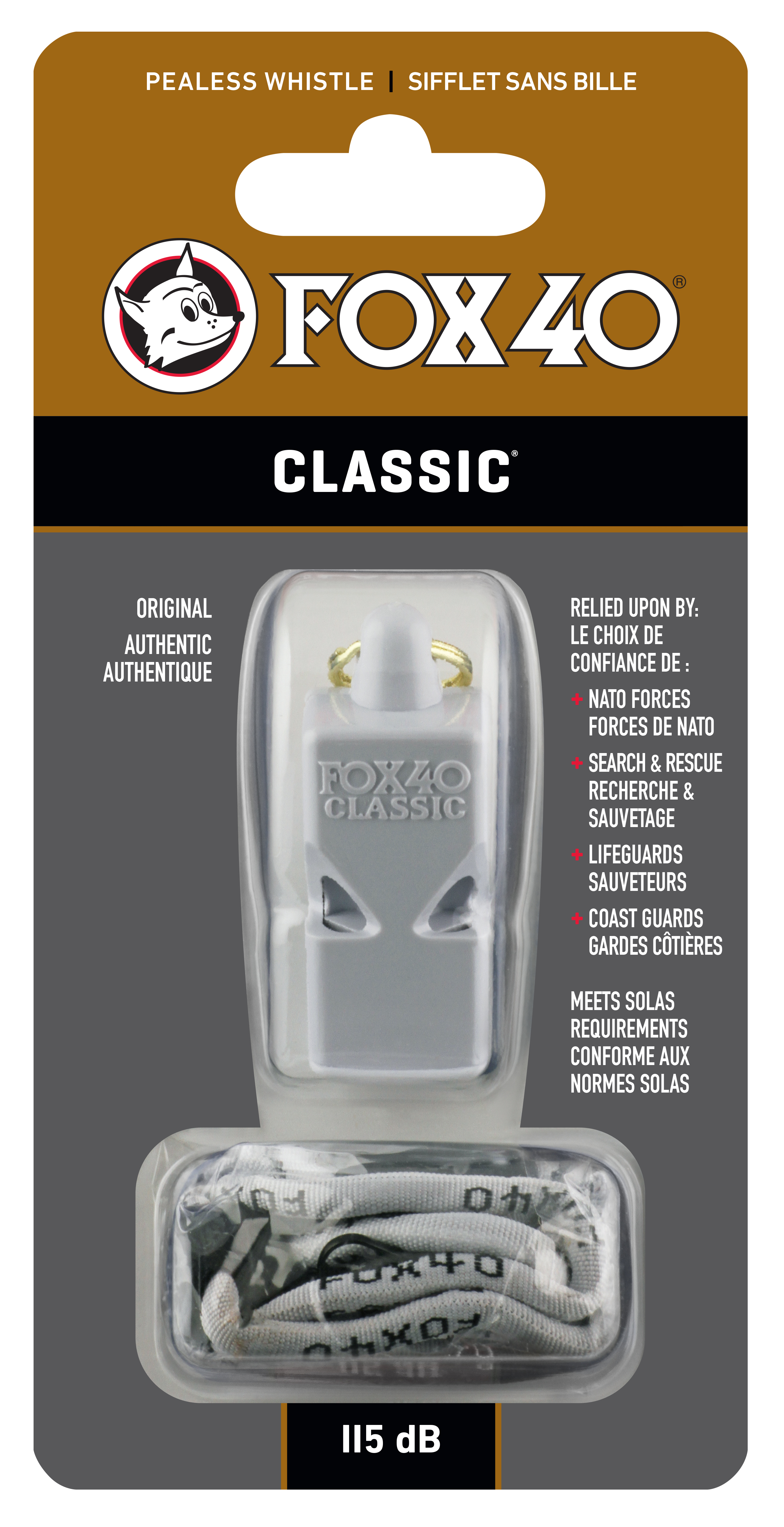 Píšťalka CLASSIC SAFETY white na krk