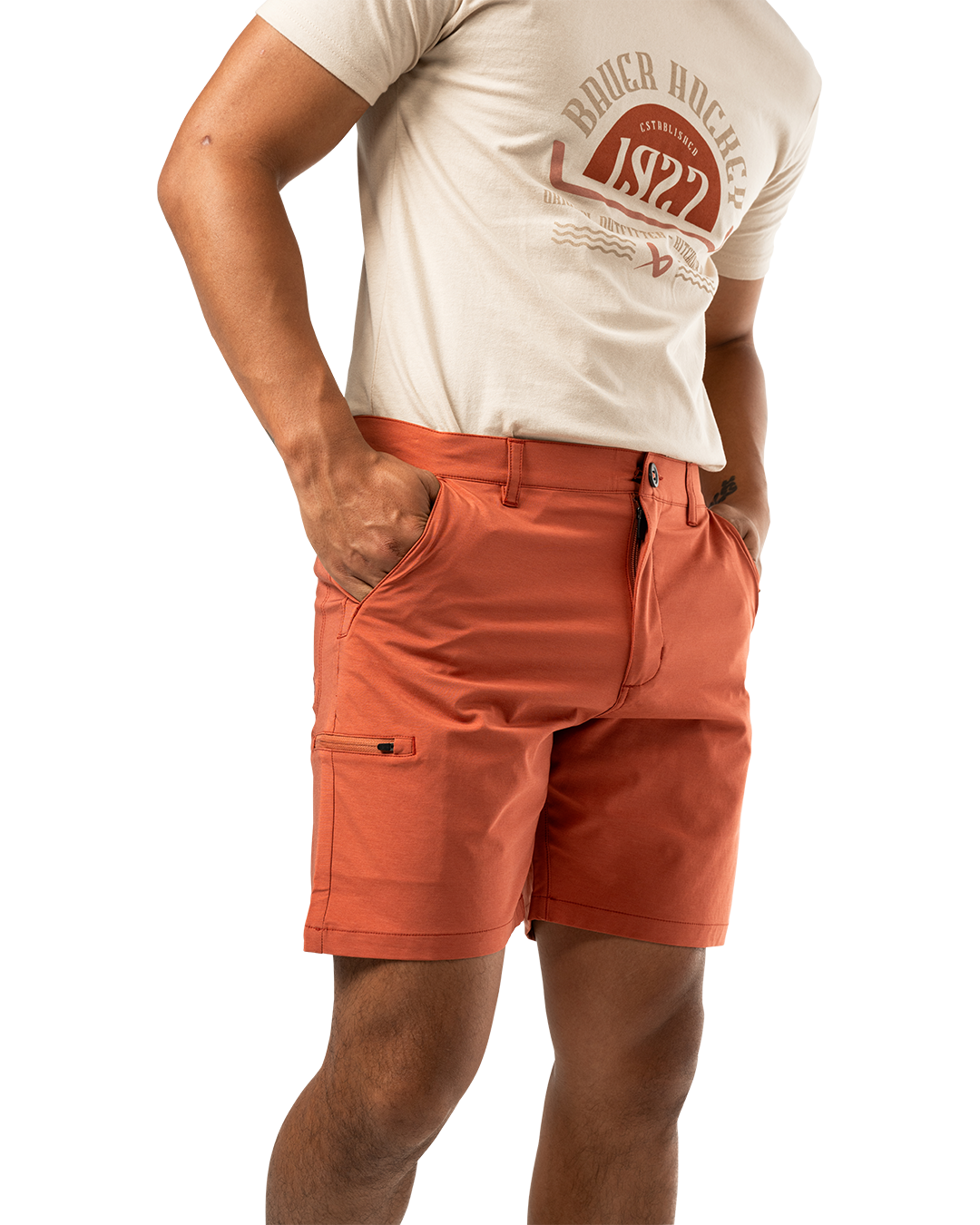 Šortky BAUER S25 7" WALKING SHORTS-SR-BRICK (1064716)
