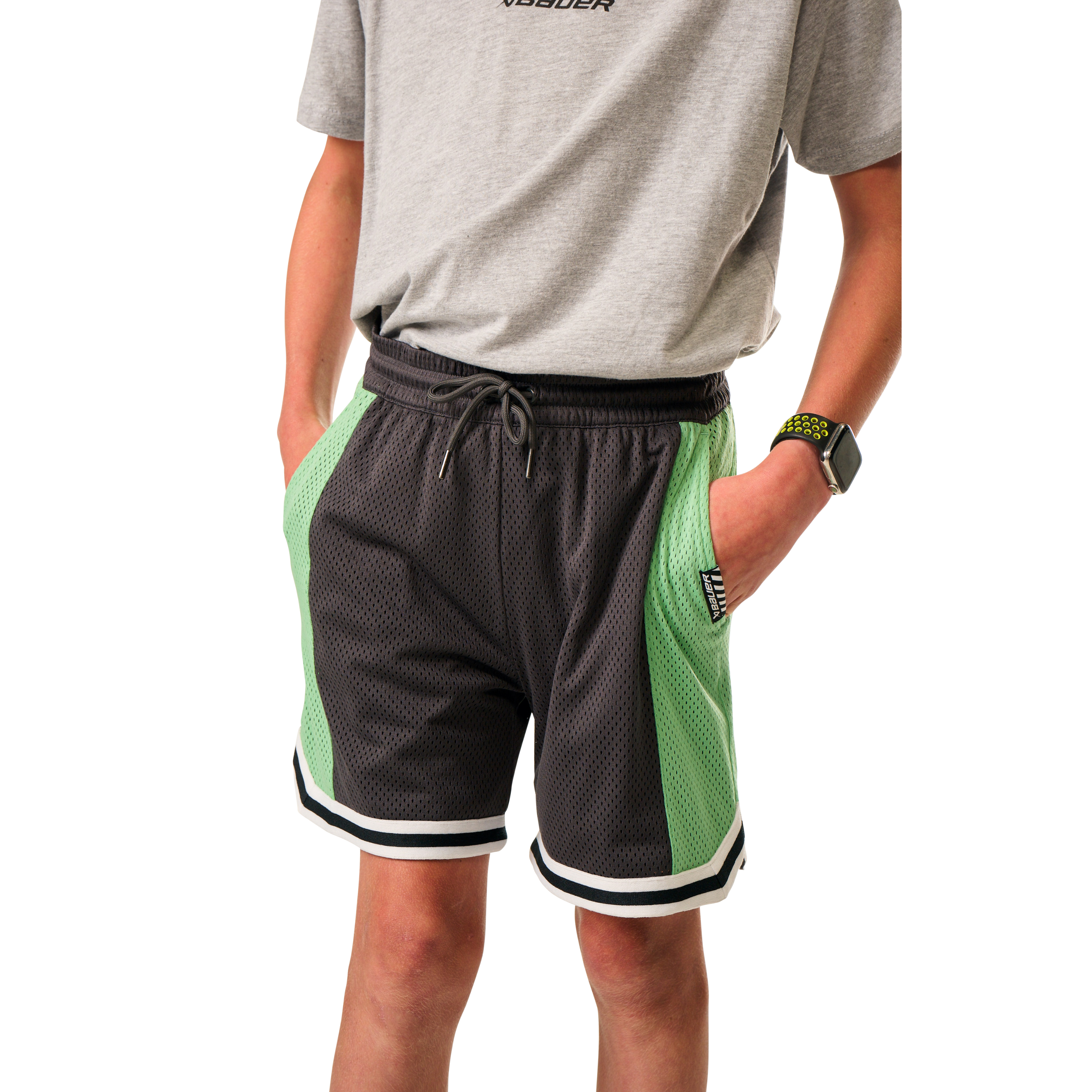 Šortky BAUER S25 MESH SHORTS-YTH-VOLCANO (1064742)