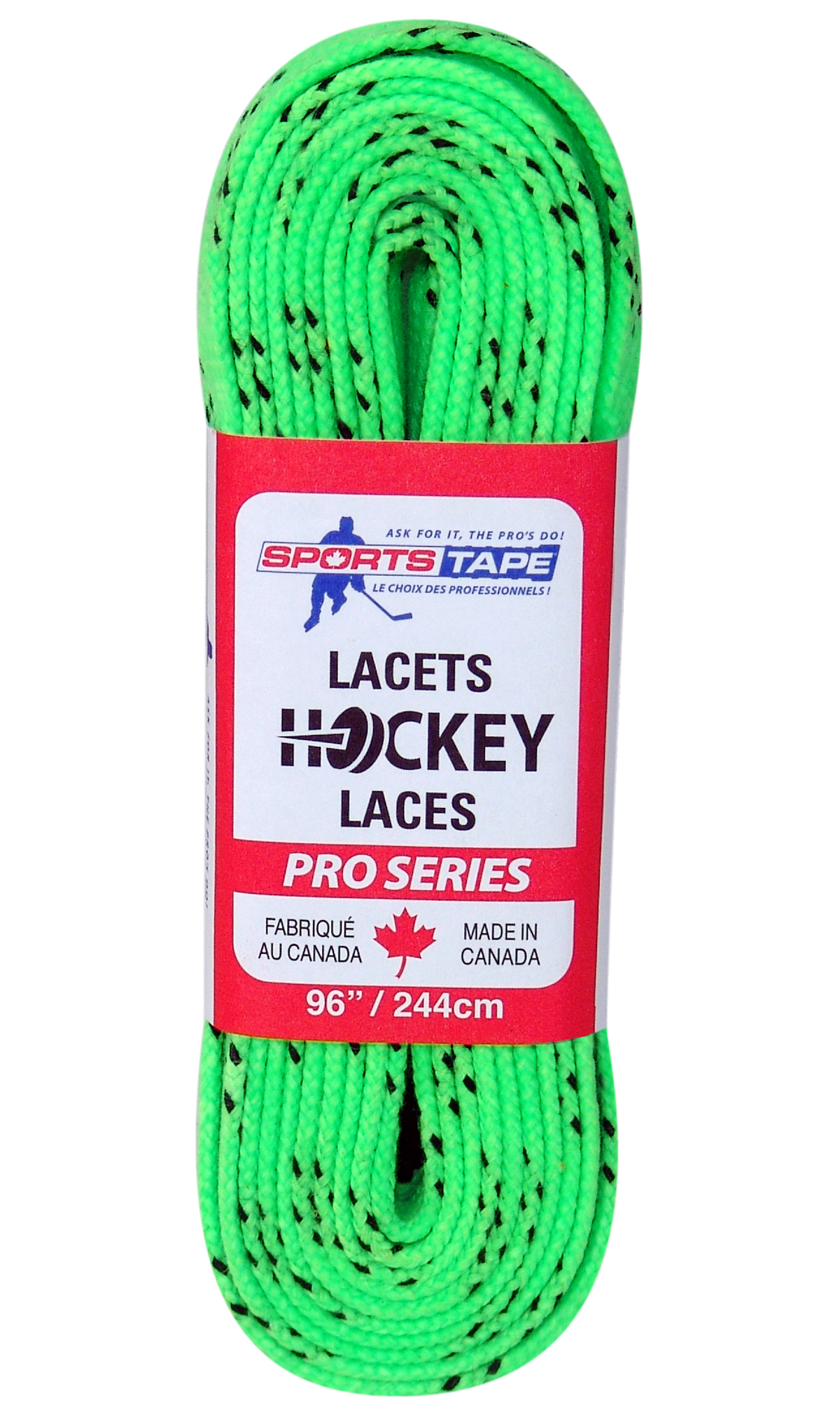 Tkaničky SPORTS. 70N (vosk, 2x prošité) zelená neon