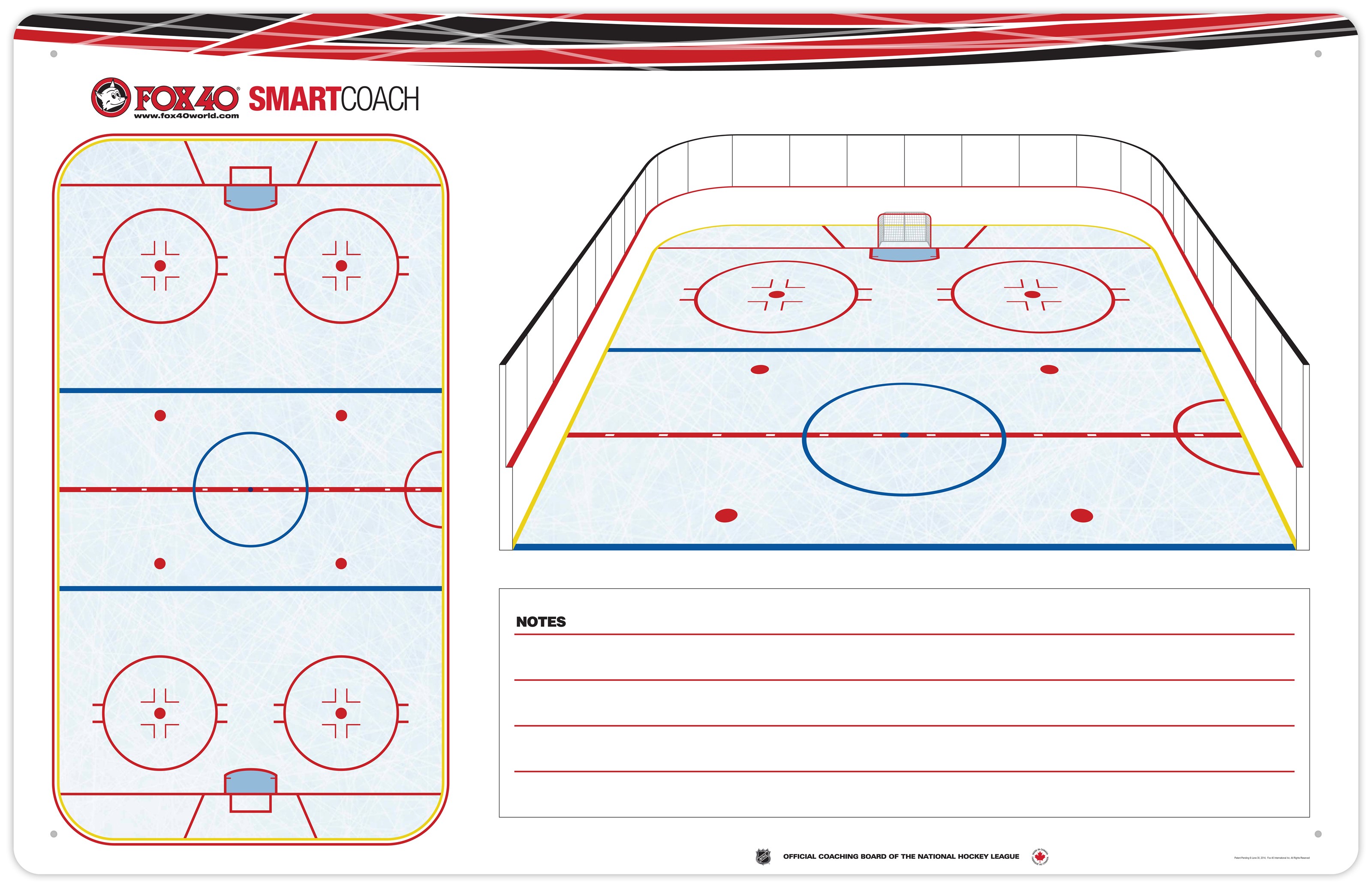 Trenérská tabule PRO LOCKER ROOM BOARD hockey 129x83