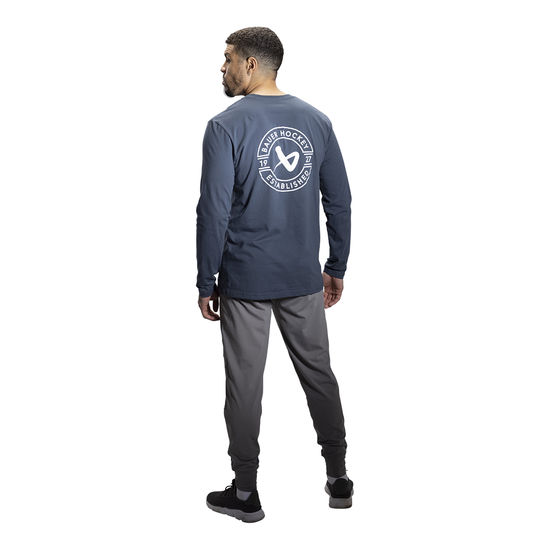 Triko BAUER S22 LS HERITAGE TEE - SR- GRY (1060359)