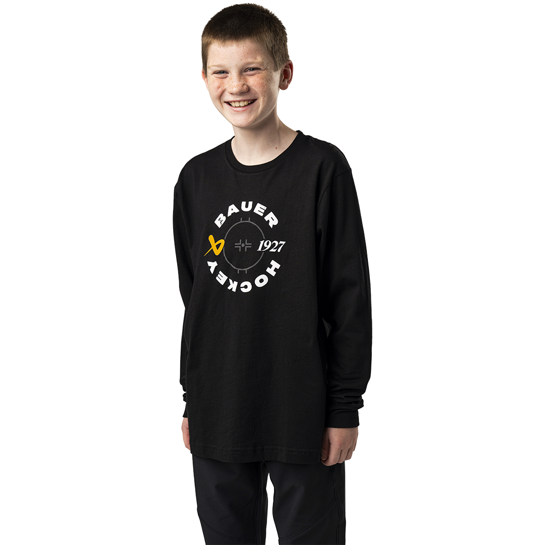 Triko BAUER S24 GRAPHIC LONGSLEEVE TEE-YTH-BLK (1064064)