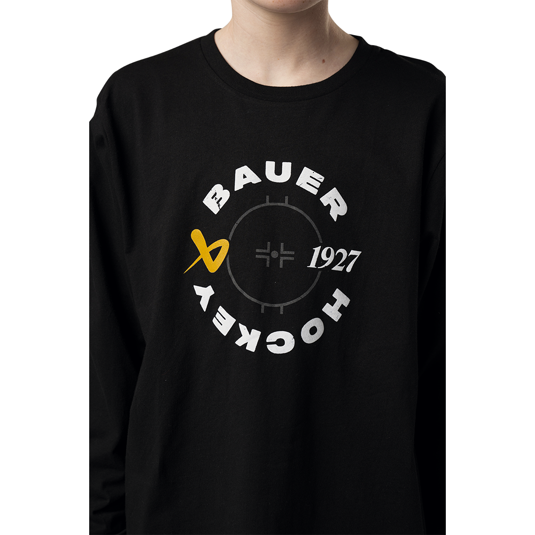 Triko BAUER S24 GRAPHIC LONGSLEEVE TEE-YTH-BLK (1064064)