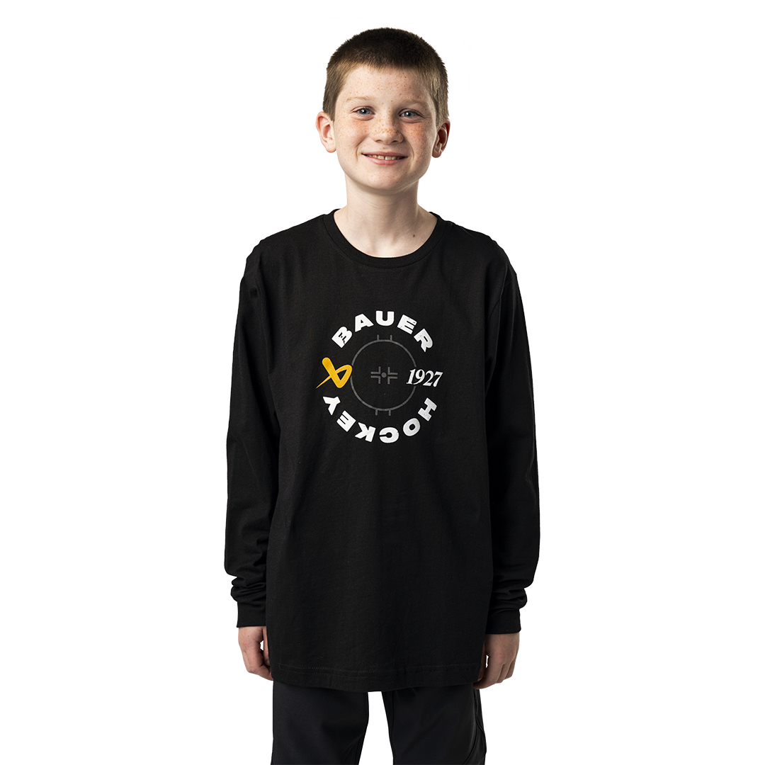 Triko BAUER S24 GRAPHIC LONGSLEEVE TEE-YTH-BLK (1064064)