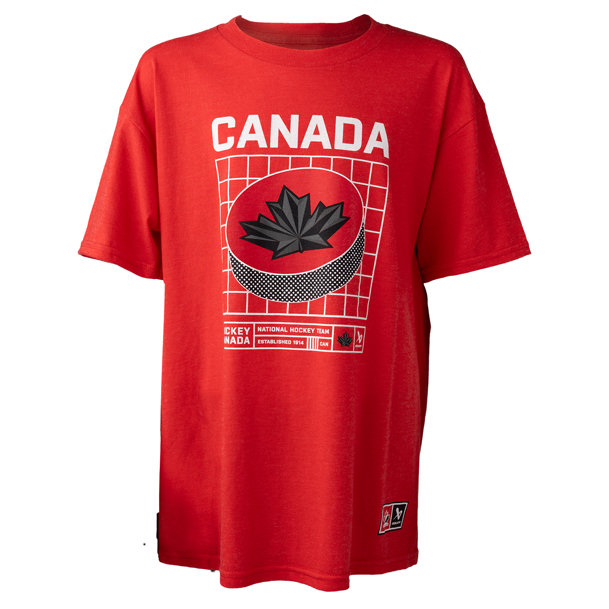 Triko BAUER S25 HC OLY SS PUCK TEE-YTH-RED (1066408)