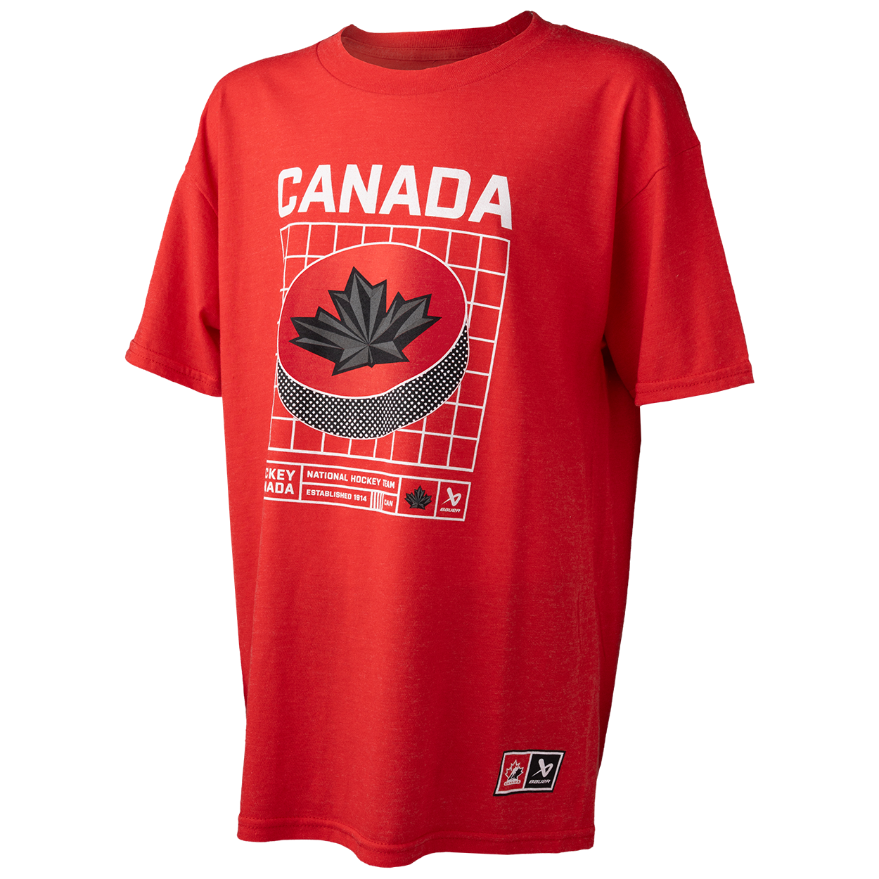 Triko BAUER S25 HC OLY SS PUCK TEE-YTH-RED (1066408)