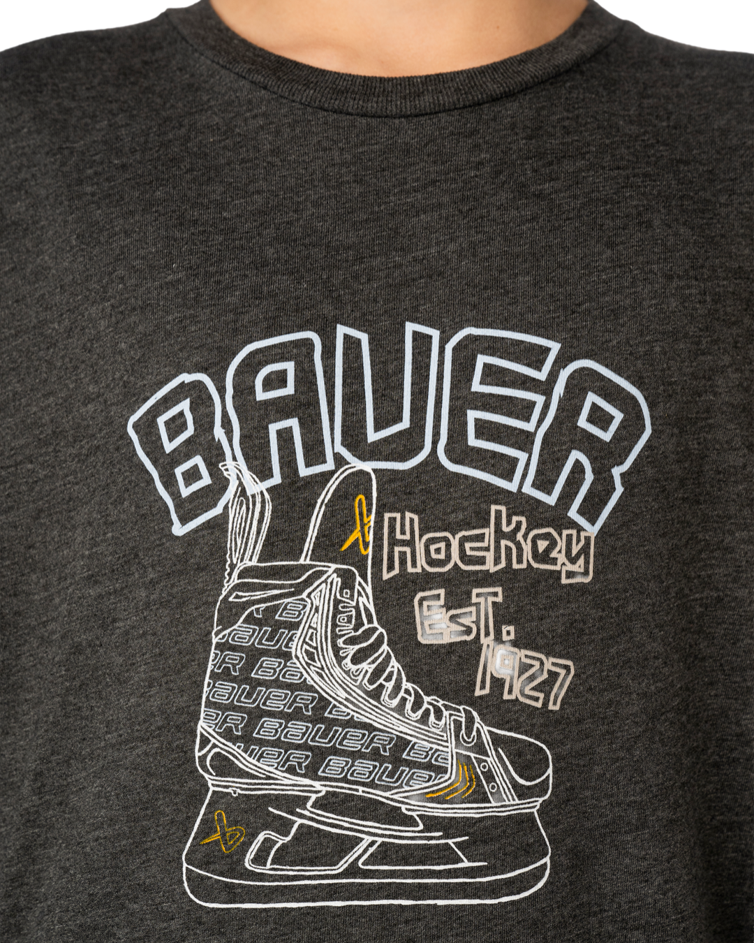 Triko BAUER S25 LS GRAPHIC TEE-YTH-GRY (1065898)