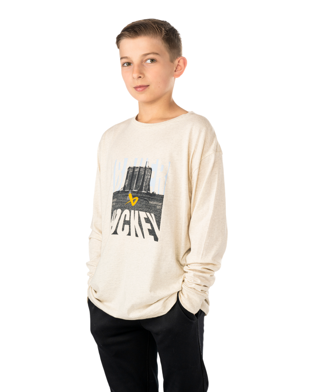 Triko BAUER S25 LS GRAPHIC TEE-YTH-WHT (1065897)