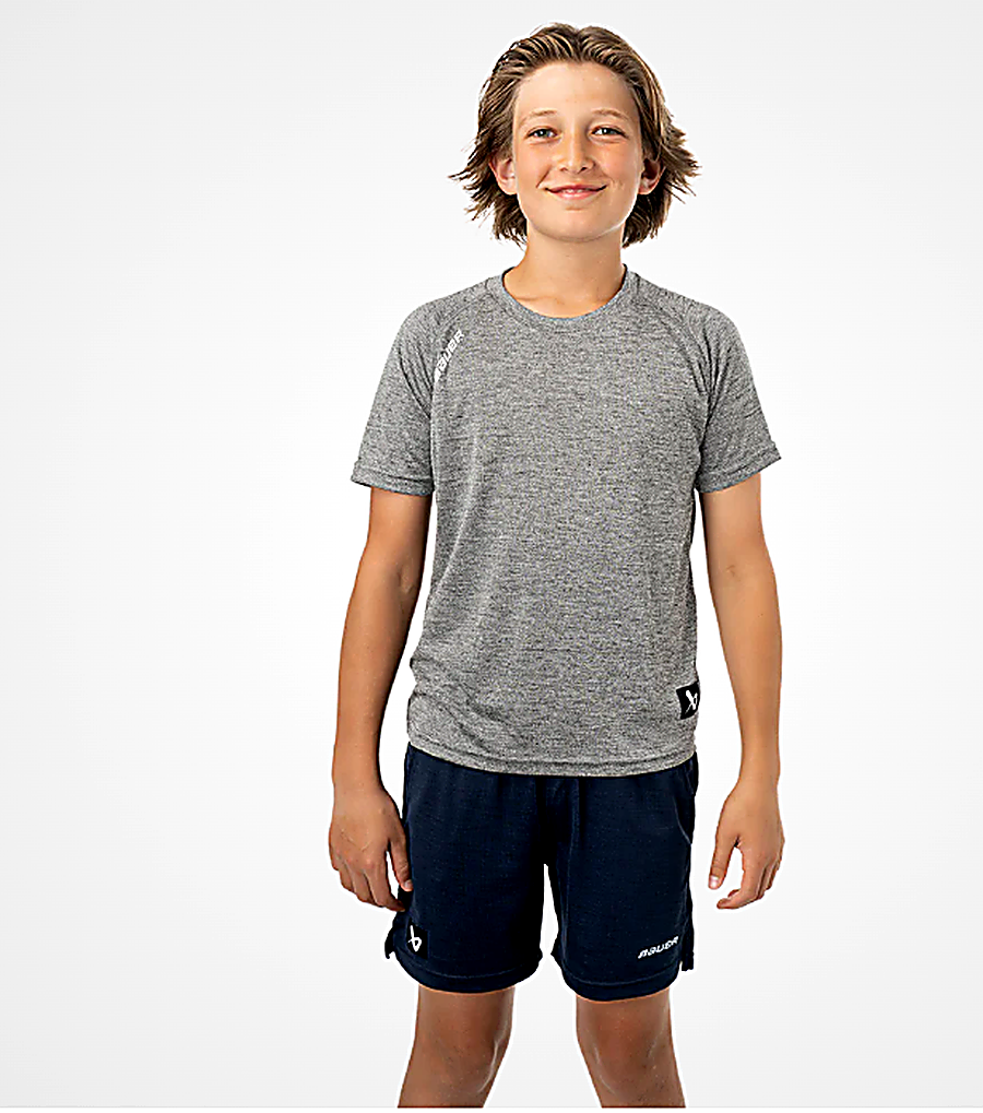 Triko BAUER TEAM TECH SS TEE YTH - GRY (1053552)