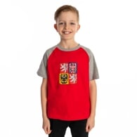 LOGO CAFY STÁTNÍ ZNAK triko JR červená/šedá