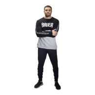 Triko BAUER S22 OVERBRANDED CREW - SR-BLK/GRY (1060352)
