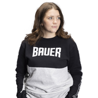 Triko BAUER S22 OVERBRANDED CREW - SR-BLK/GRY (1060352)