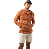 Mikina BAUER S25 LTWHT STRIPED HOODIE-SR-BRICK (1064712)