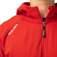 Mikina BAUER S26 TEAM FLEECE ZIP HOODIE-SR-RED (1067309)
