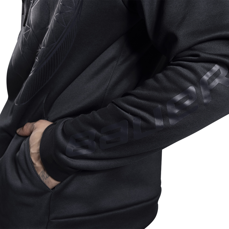 Mikina BAUER S22 EXPLODED B HOODIE - SR - BLK (1060283)