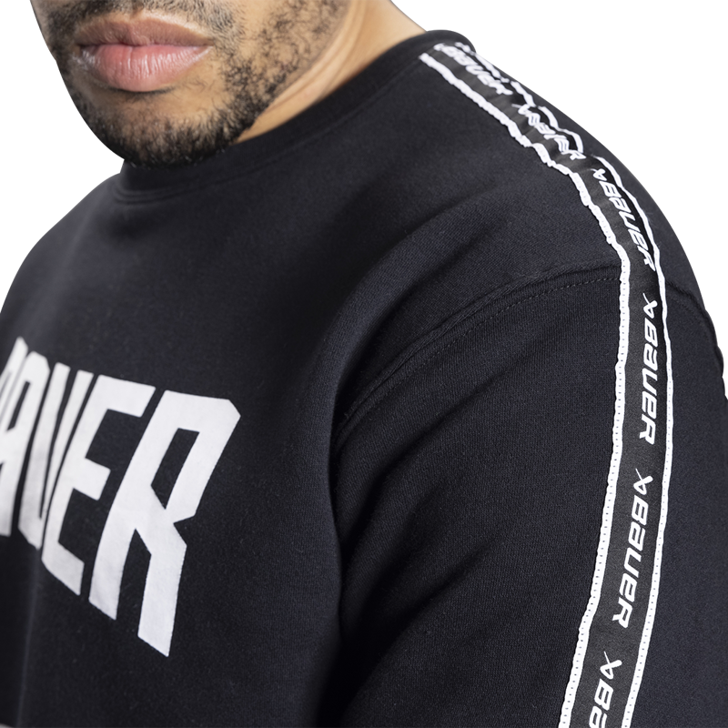 Triko BAUER S22 OVERBRANDED CREW - SR-BLK/GRY (1060352)