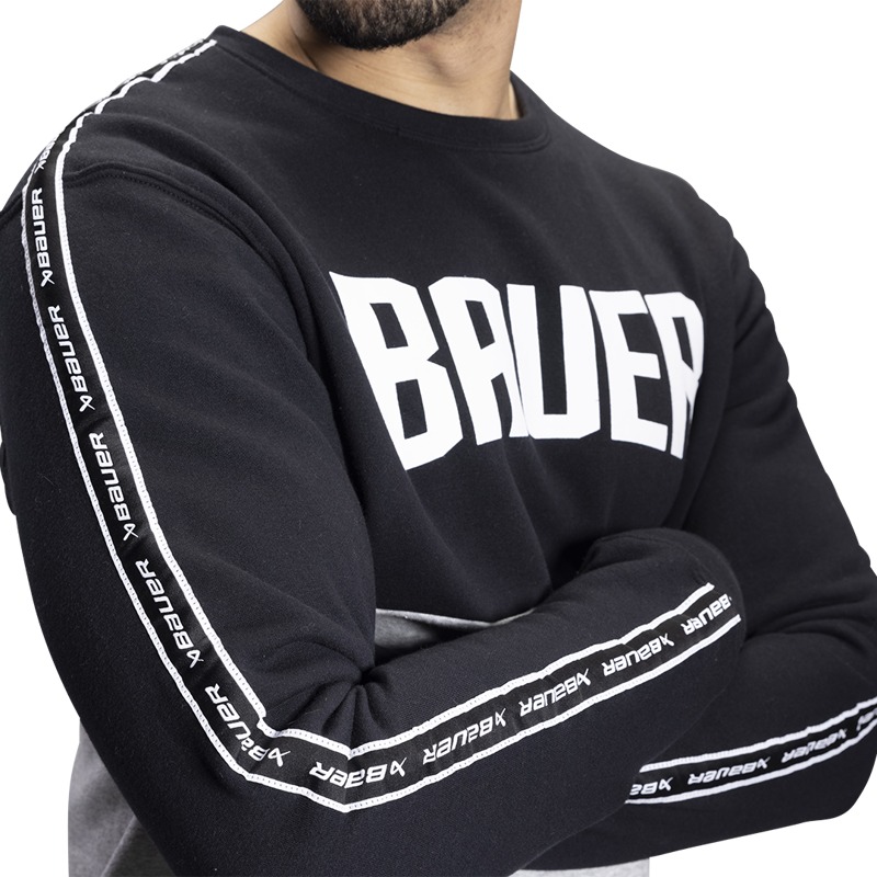 Triko BAUER S22 OVERBRANDED CREW - SR-BLK/GRY (1060352)