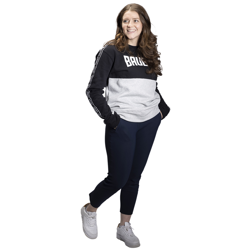 Triko BAUER S22 OVERBRANDED CREW - SR-BLK/GRY (1060352)