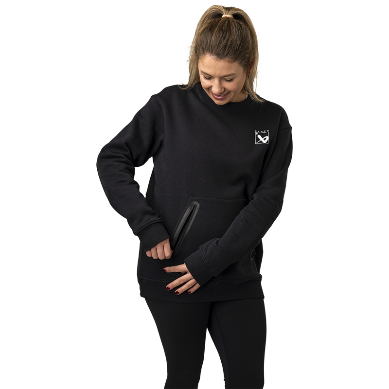 Mikina BAUER S24 QUILTED CREW-SR-BLK (1064089)