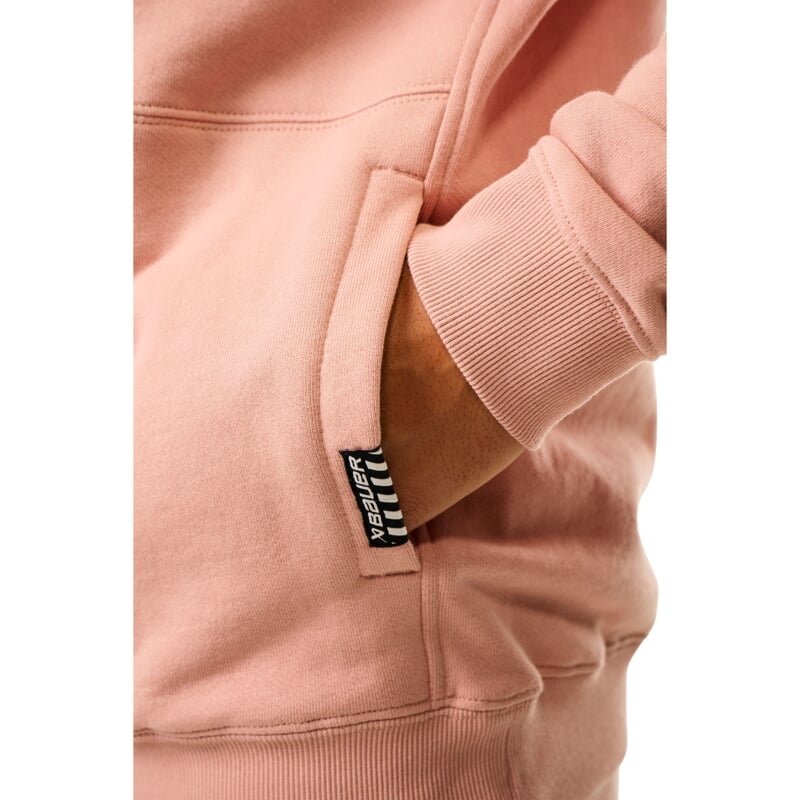 Mikina BAUER S25 FRENCH TERRY HOODIE-SR-ROSE (1064649)