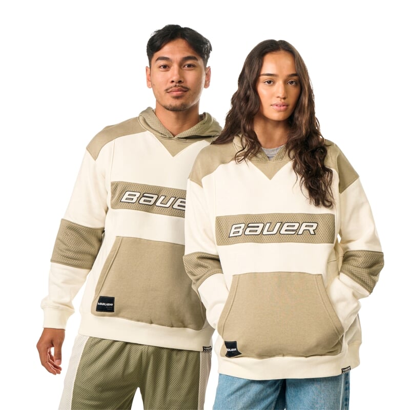 Mikina BAUER S25 GAMECHANGER HOODIE-SR-TAN/SAGE (1064684)