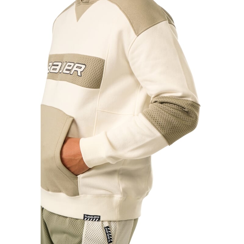 Mikina BAUER S25 GAMECHANGER HOODIE-SR-TAN/SAGE (1064684)