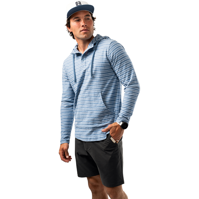 Mikina BAUER S25 LTWHT STRIPE HOODIE-SR-BLUE HZ (1064711)
