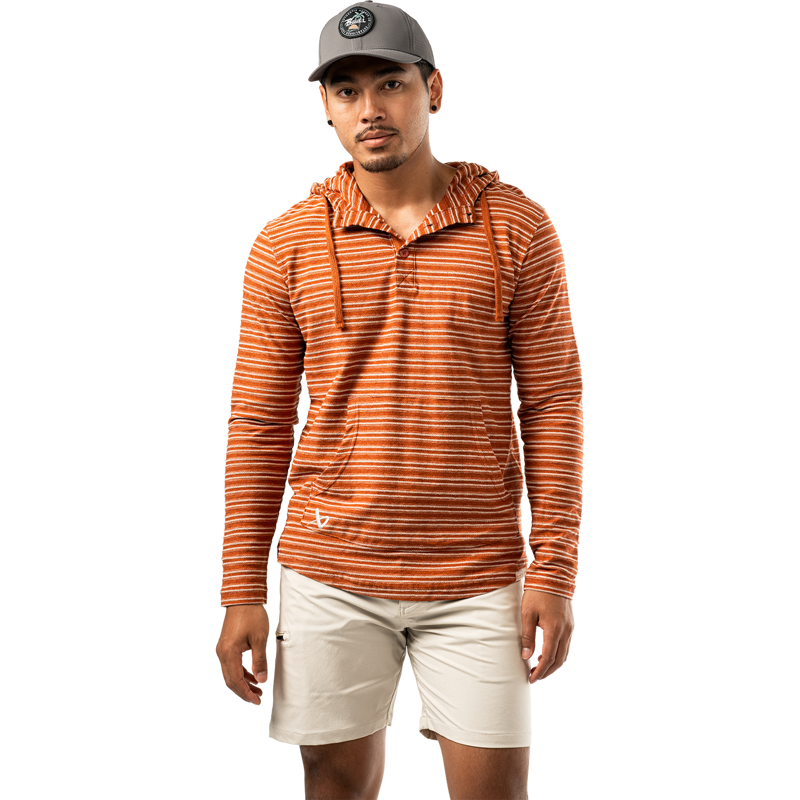Mikina BAUER S25 LTWHT STRIPED HOODIE-SR-BRICK (1064712)