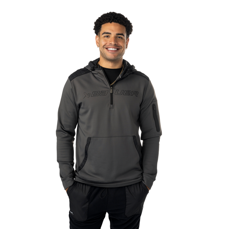 Mikina BAUER S25 PUFFER 1/2 ZIP HOODIE-SR-BLK (1065925)