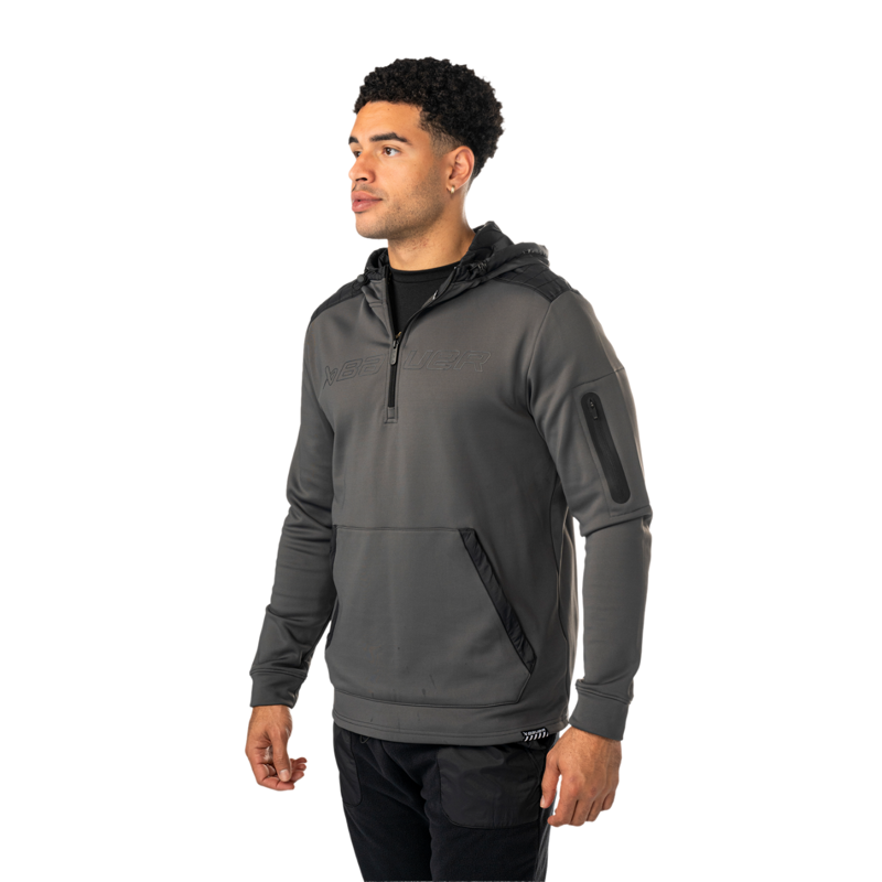 Mikina BAUER S25 PUFFER 1/2 ZIP HOODIE-SR-BLK (1065925)