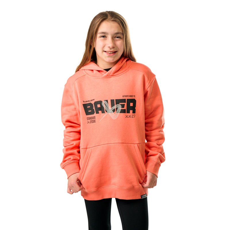 Mikina BAUER S25 ULTIMATE HOODIE-YTH-CORAL (1064740)