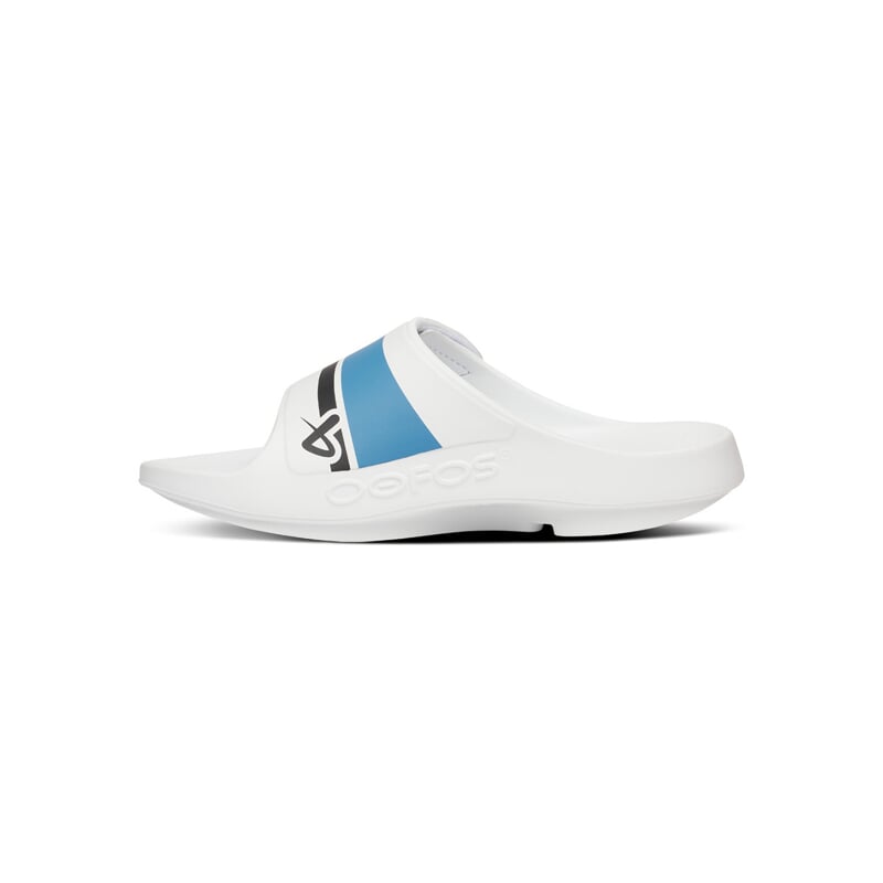 Pantofle BAUER S25 OOFOS SPORT FLEX SLIDE-WHT/BLU (1065477)