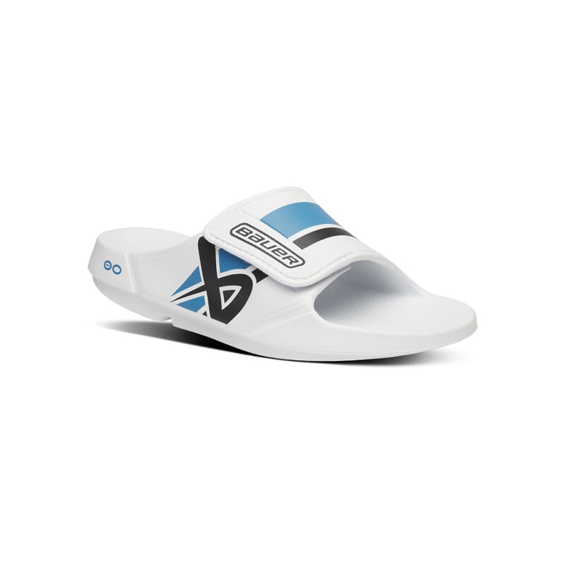 Pantofle BAUER S25 OOFOS SPORT FLEX SLIDE-WHT/BLU (1065477)