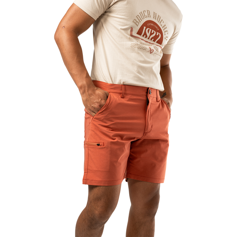 Šortky BAUER S25 7" WALKING SHORTS-SR-BRICK (1064716)
