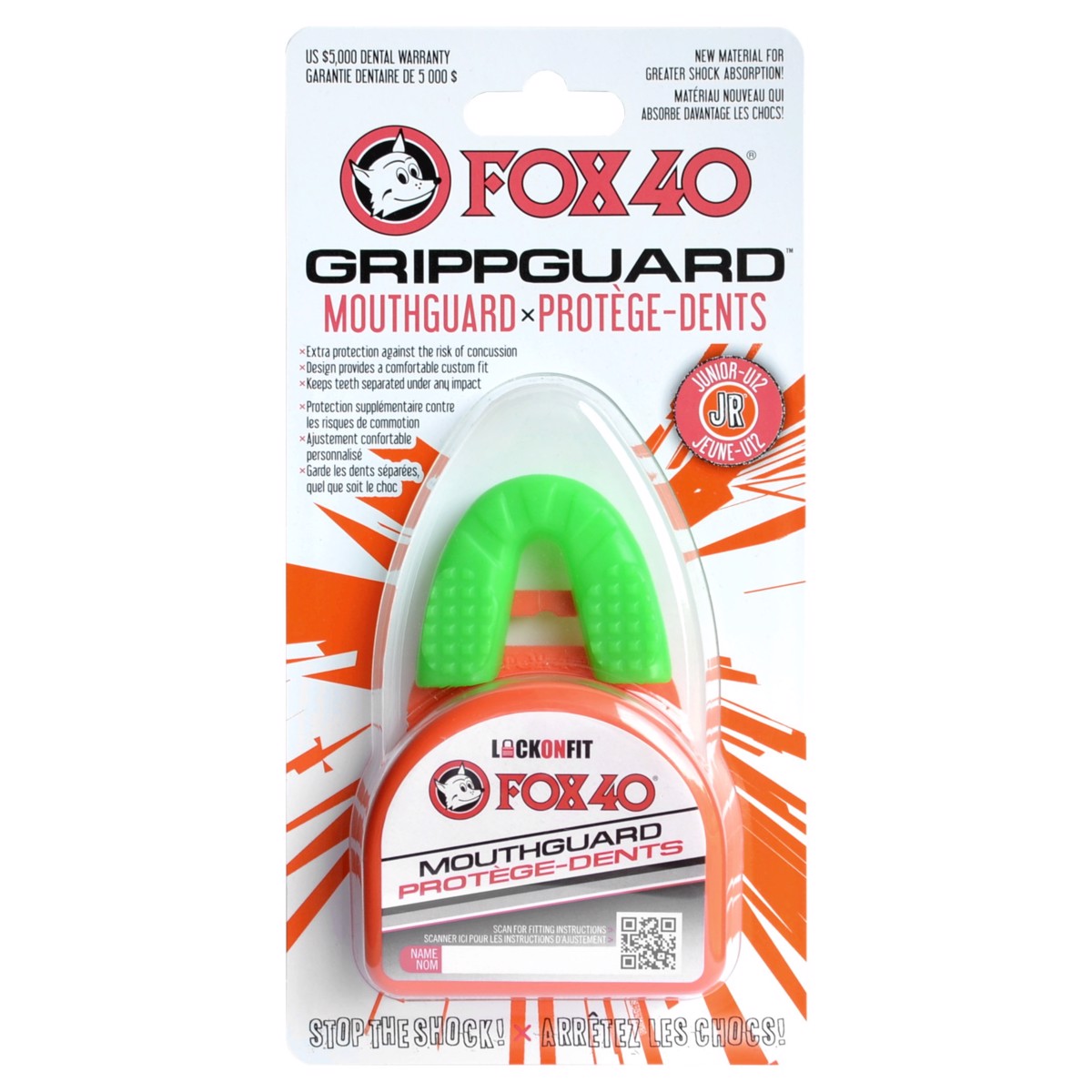 Chránič zubů GRIPPGUARD jr neon