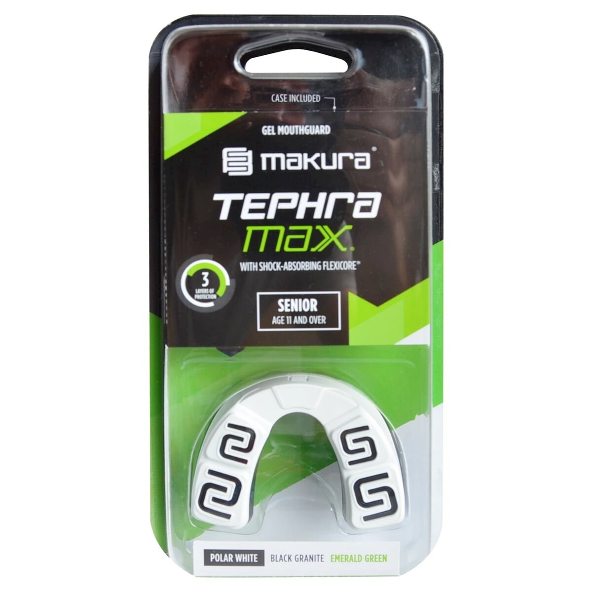 Chránič zubů MAKURA TEPHRA MAX White/Black/Green SR