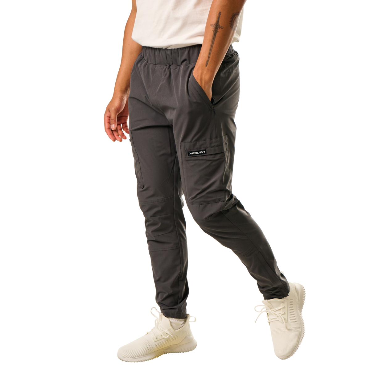 Kalhoty BAUER S25 FLC TRAVEL PANT-SR-QUIET GRY (1064671)