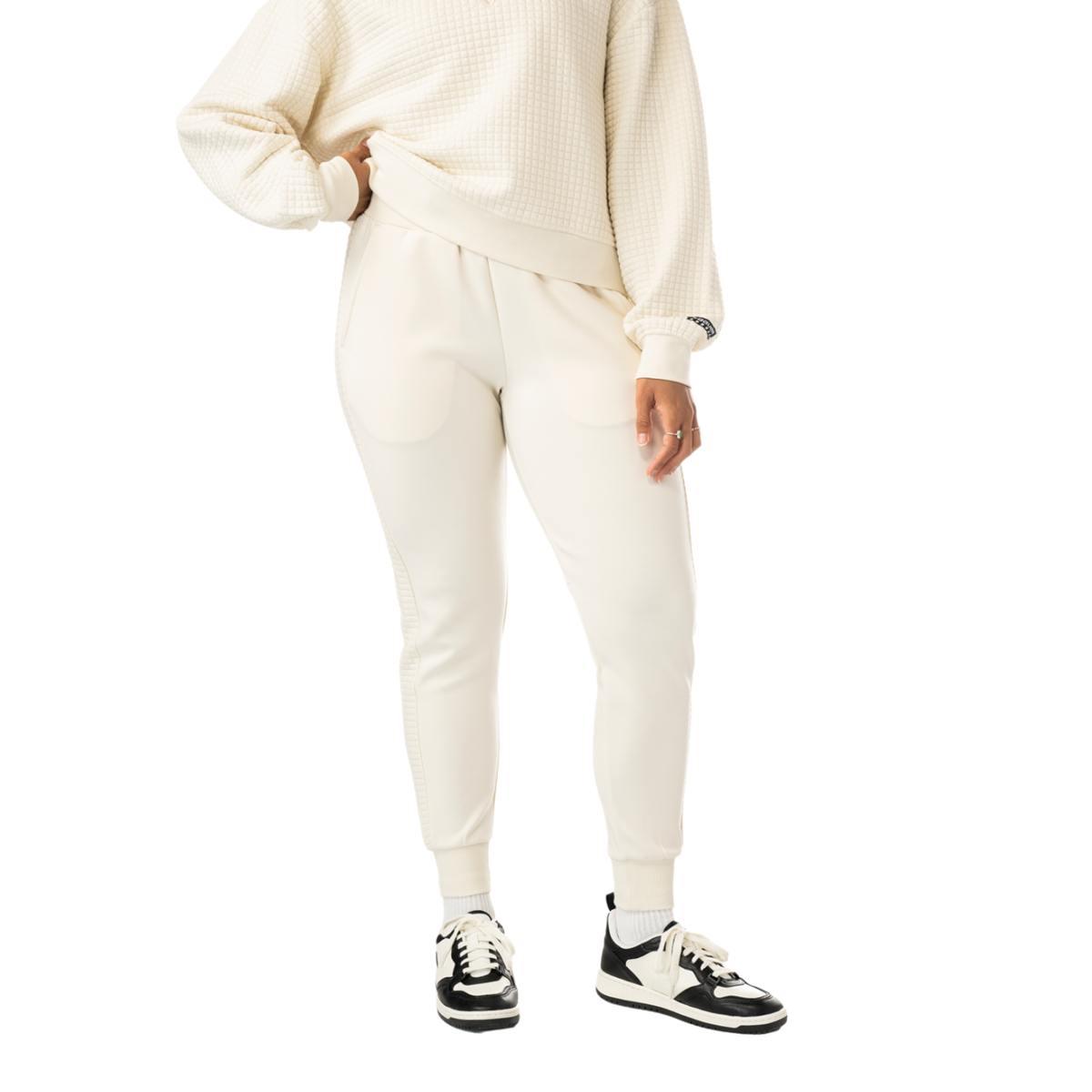 Kalhoty BAUER S25 QUILTED FLEECE JOGGER-WM-CREAM (1065915)