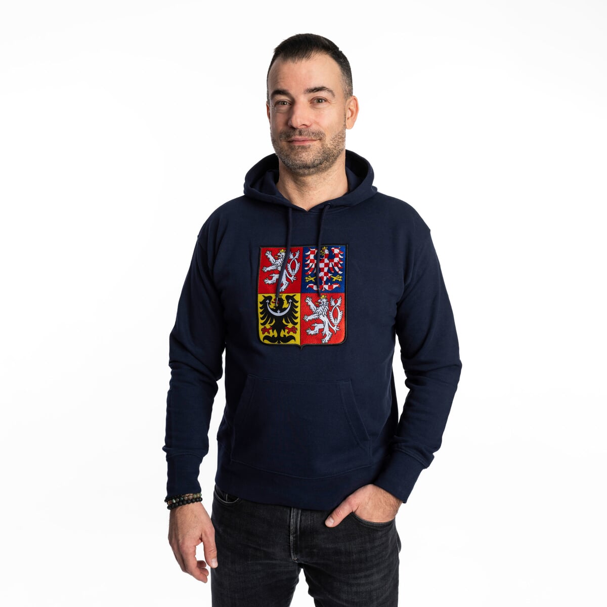 LOGO NATHAN STÁTNÍ ZNAK NÁŠIVKA mikina tmavě modrá